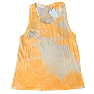 Sundry Orange Tie Dye Racerback Tank Top XS